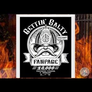 Black Graphic "Gettin' Salty" Firefighter 10,000 Fans Page Tee size M in GUC